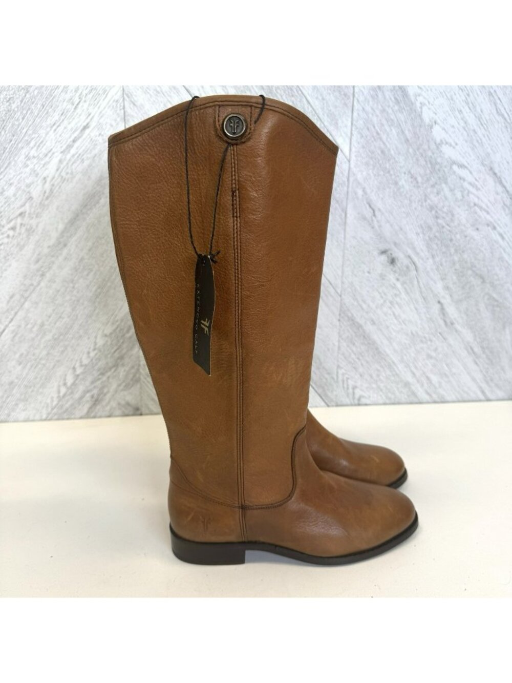 Frye Melissa Pull On Riding Boots Womens Size 6 Wide Calf Brown Leather NEW